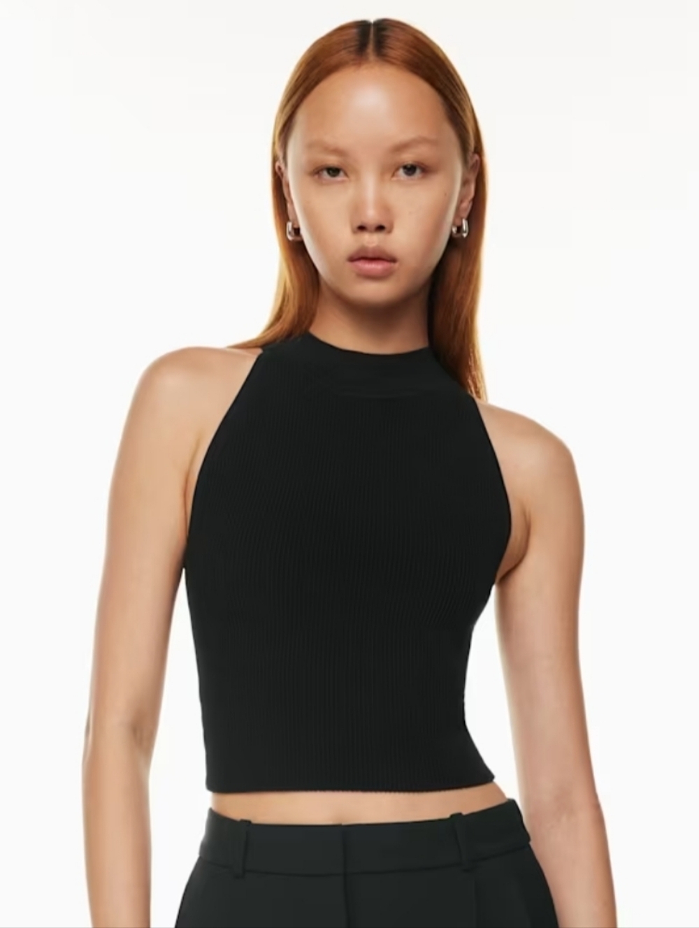 Aritzia Babaton Sculpt Knit Mockneck Halter Top XS